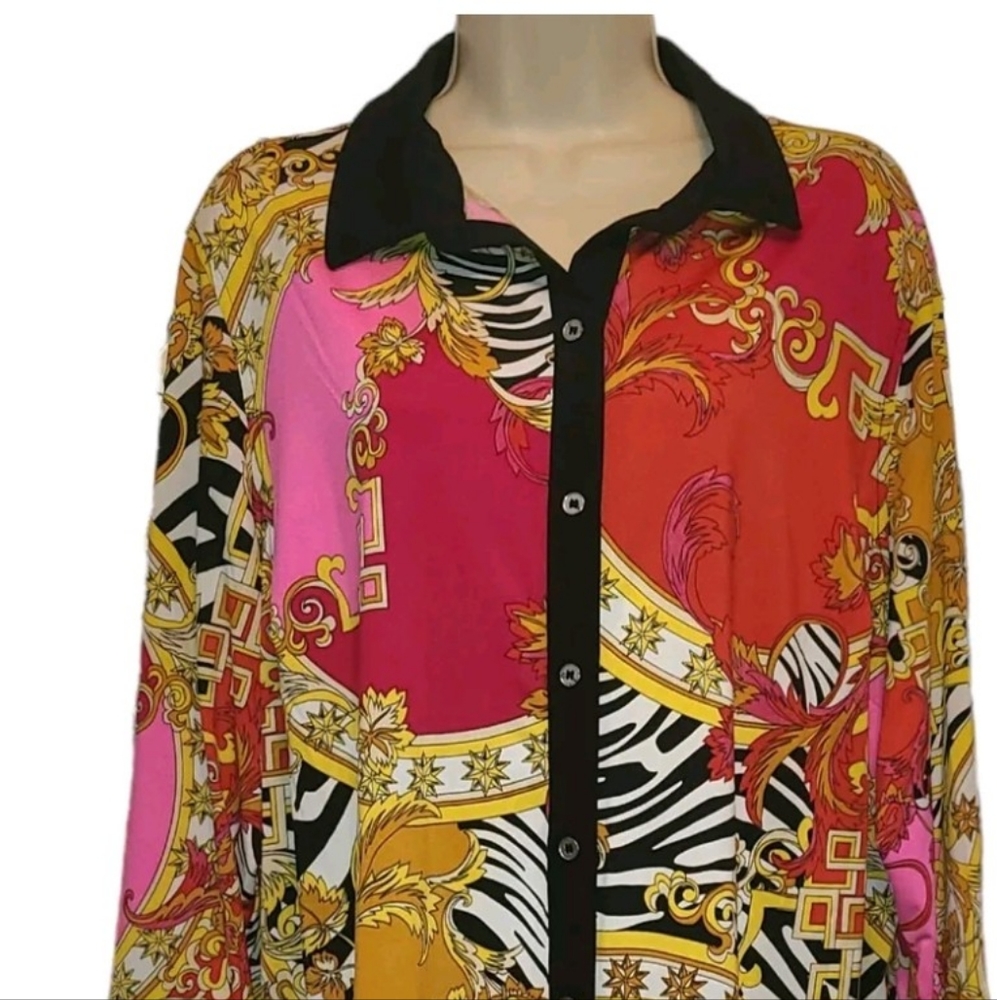 Size: 1XMaterial: 94% Polyester, 6% ElastaneBust: 25" across, laying flat, u